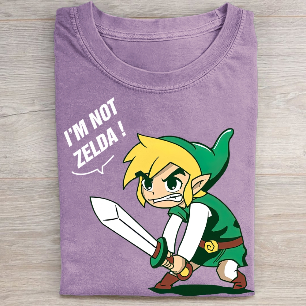 "I'm Not Zelda!" Link Meme Vintage Washed Tee