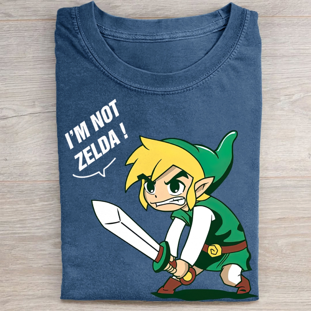 "I'm Not Zelda!" Link Meme Vintage Washed Tee
