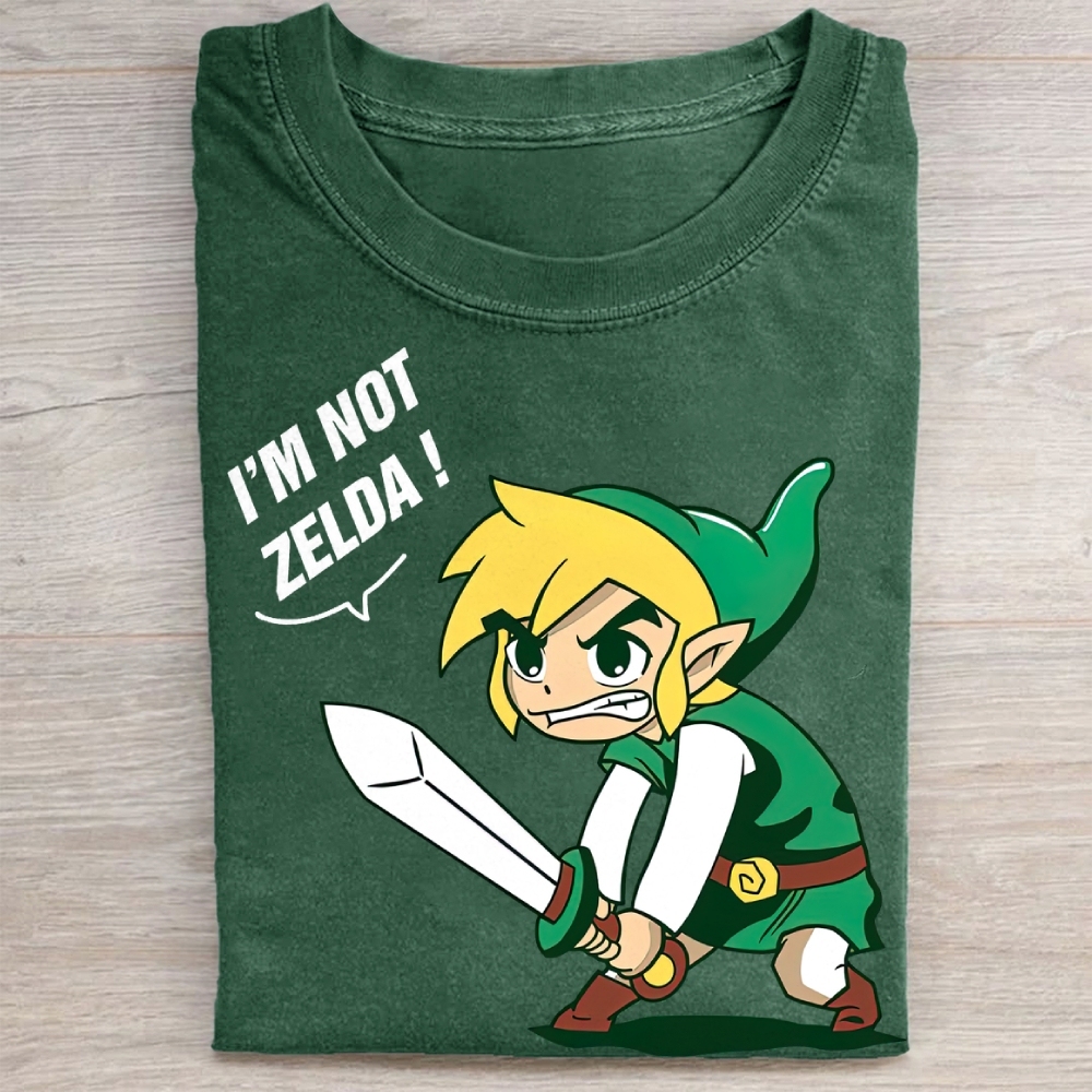 "I'm Not Zelda!" Link Meme Vintage Washed Tee