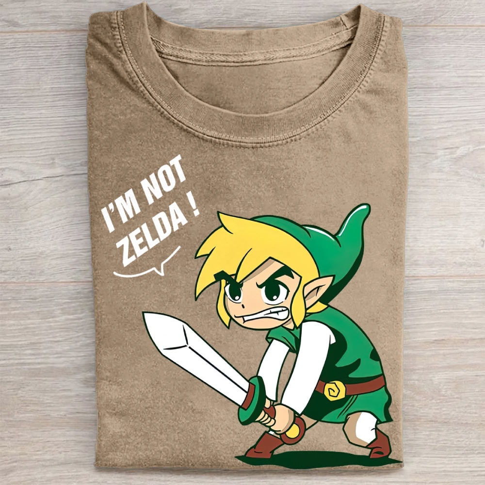 "I'm Not Zelda!" Link Meme Vintage Washed Tee
