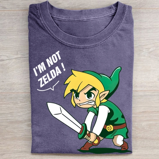 "I'm Not Zelda!" Link Meme Vintage Washed Tee