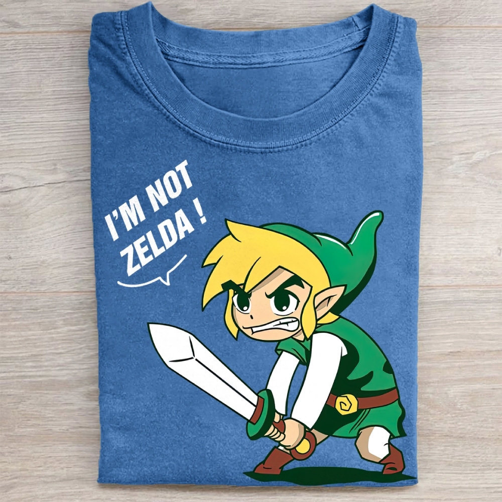 "I'm Not Zelda!" Link Meme Vintage Washed Tee