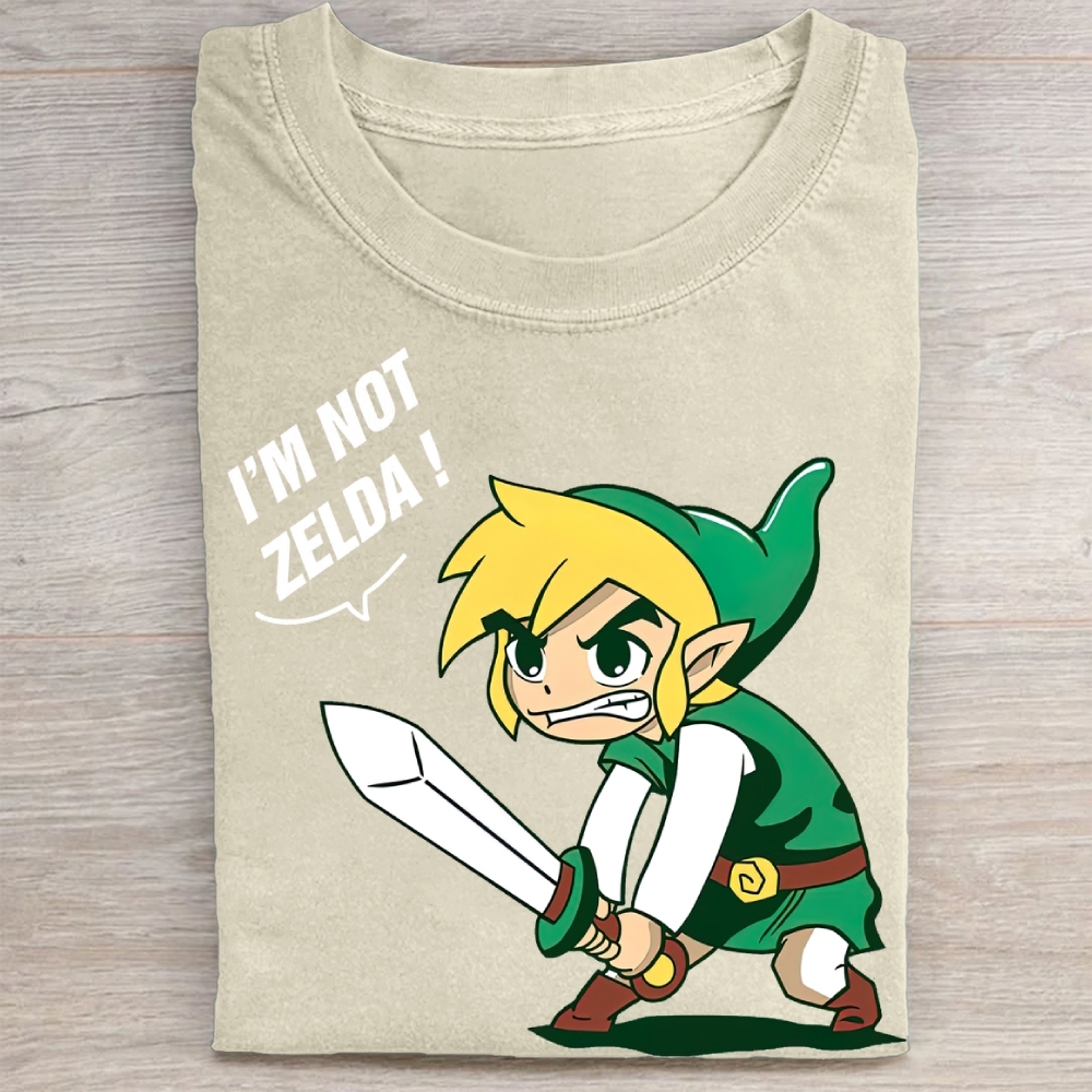 "I'm Not Zelda!" Link Meme Vintage Washed Tee