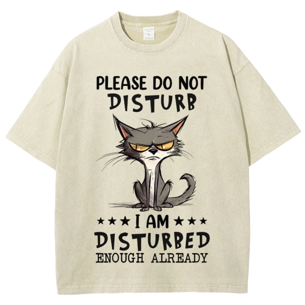 "Do Not Disturb" Grumpy Cat Washed T-Shirt