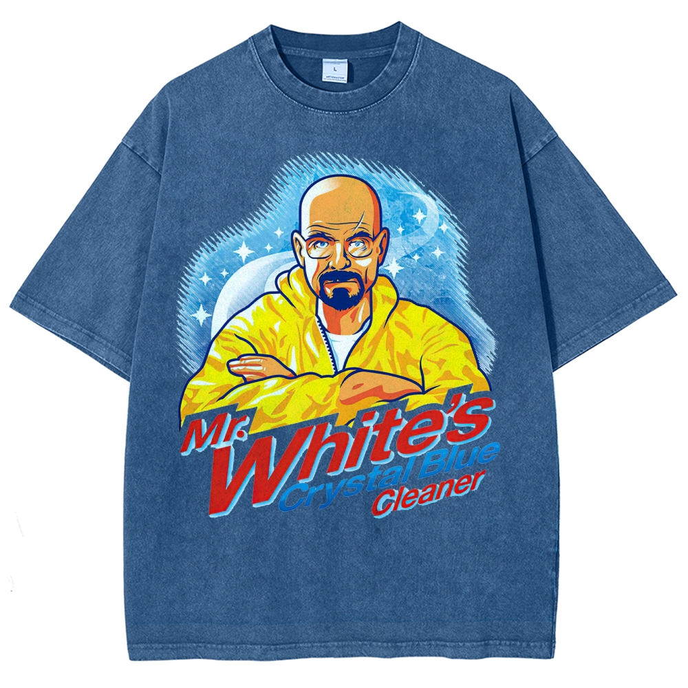 "Mr. White's Crystal Blue Cleaner" Breaking Bad Parody Washed T-Shirt