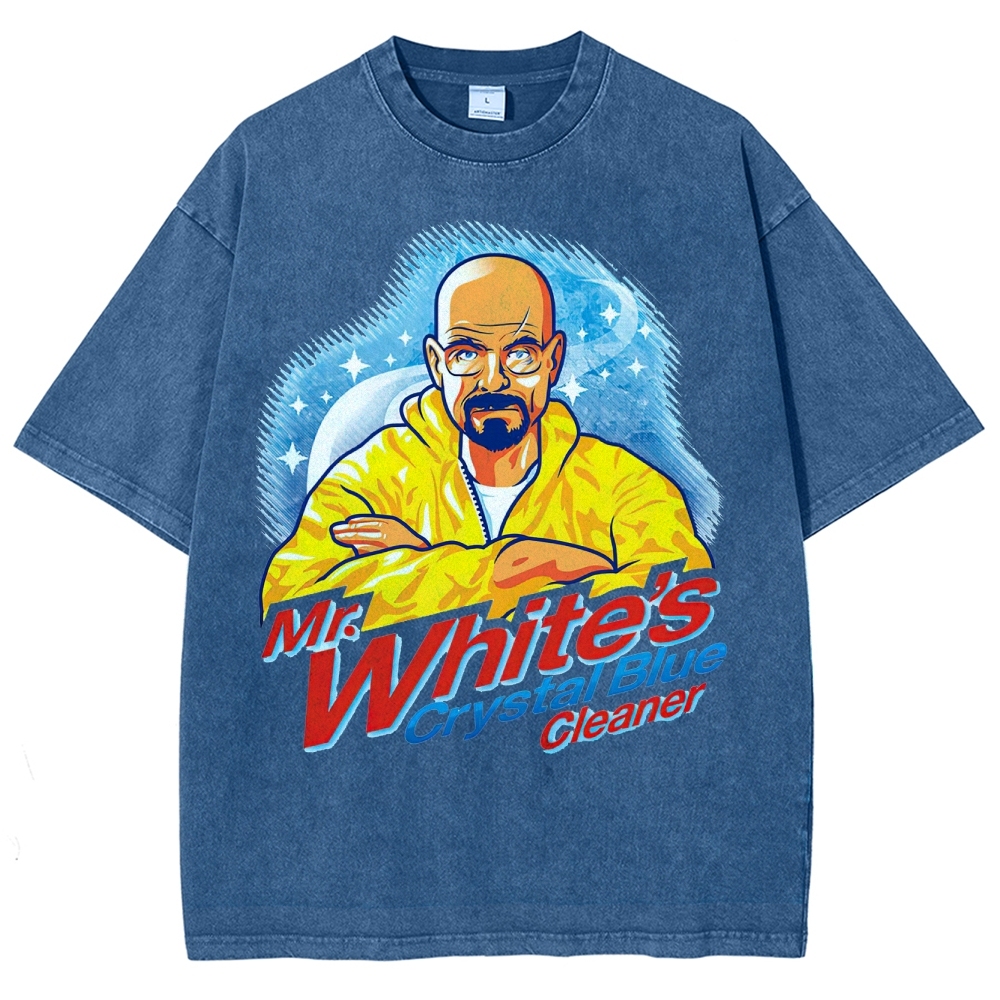 "Mr. White's Crystal Blue Cleaner" Breaking Bad Parody Washed T-Shirt