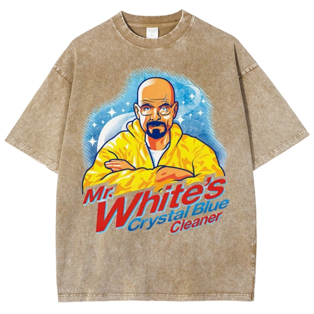 "Mr. White's Crystal Blue Cleaner" Breaking Bad Parody Washed T-Shirt