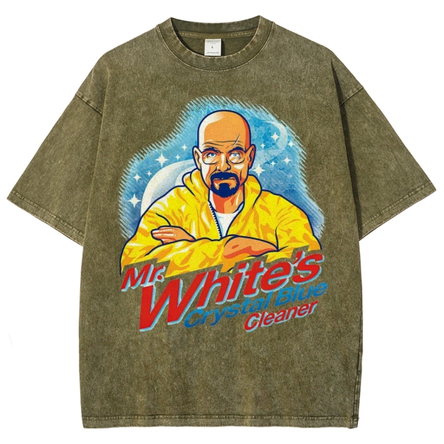 "Mr. White's Crystal Blue Cleaner" Breaking Bad Parody Washed T-Shirt