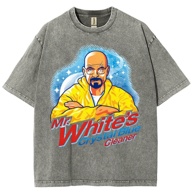 "Mr. White's Crystal Blue Cleaner" Breaking Bad Parody Washed T-Shirt