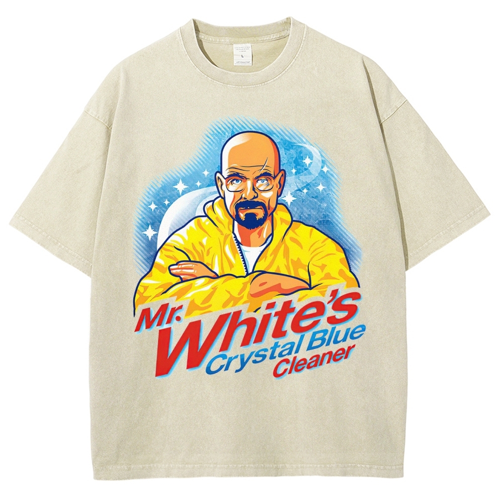 "Mr. White's Crystal Blue Cleaner" Breaking Bad Parody Washed T-Shirt
