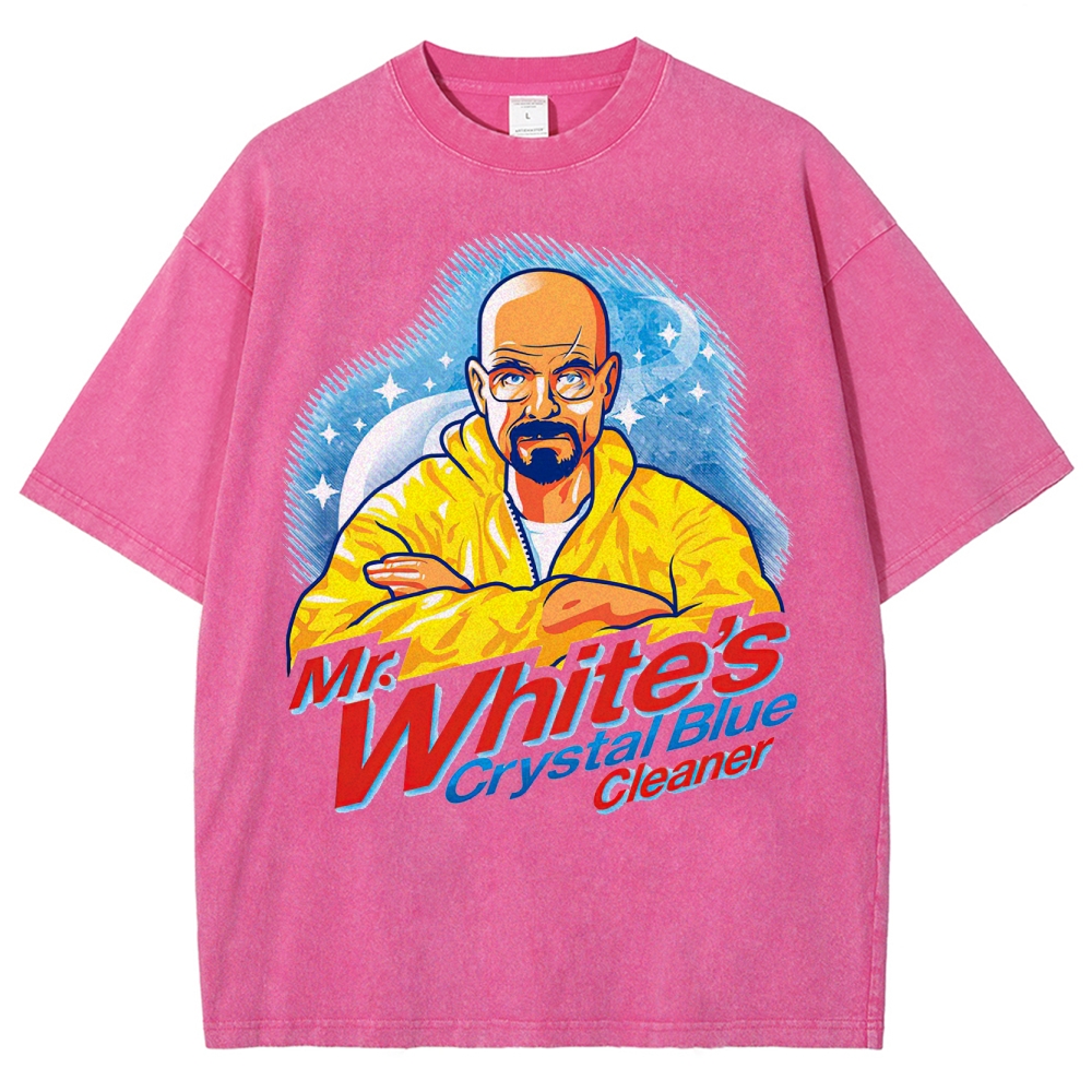 "Mr. White's Crystal Blue Cleaner" Breaking Bad Parody Washed T-Shirt