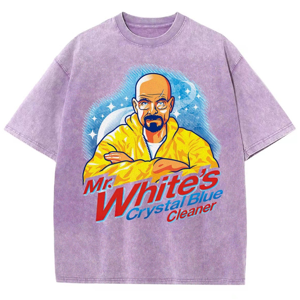 "Mr. White's Crystal Blue Cleaner" Breaking Bad Parody Washed T-Shirt