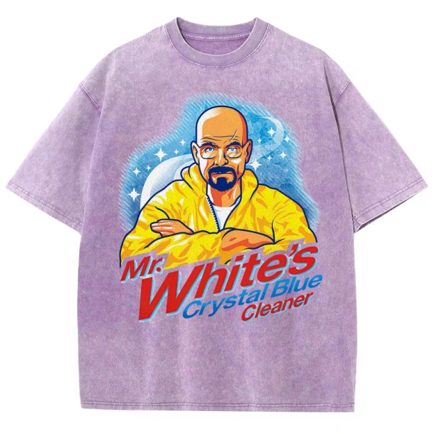 "Mr. White's Crystal Blue Cleaner" Breaking Bad Parody Washed T-Shirt