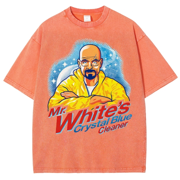 "Mr. White's Crystal Blue Cleaner" Breaking Bad Parody Washed T-Shirt