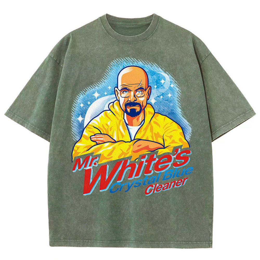 "Mr. White's Crystal Blue Cleaner" Breaking Bad Parody Washed T-Shirt