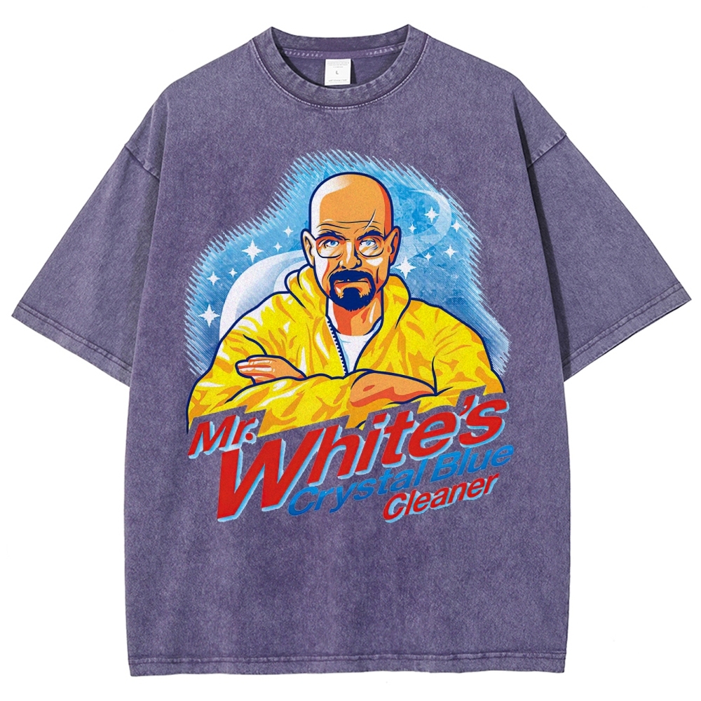 "Mr. White's Crystal Blue Cleaner" Breaking Bad Parody Washed T-Shirt