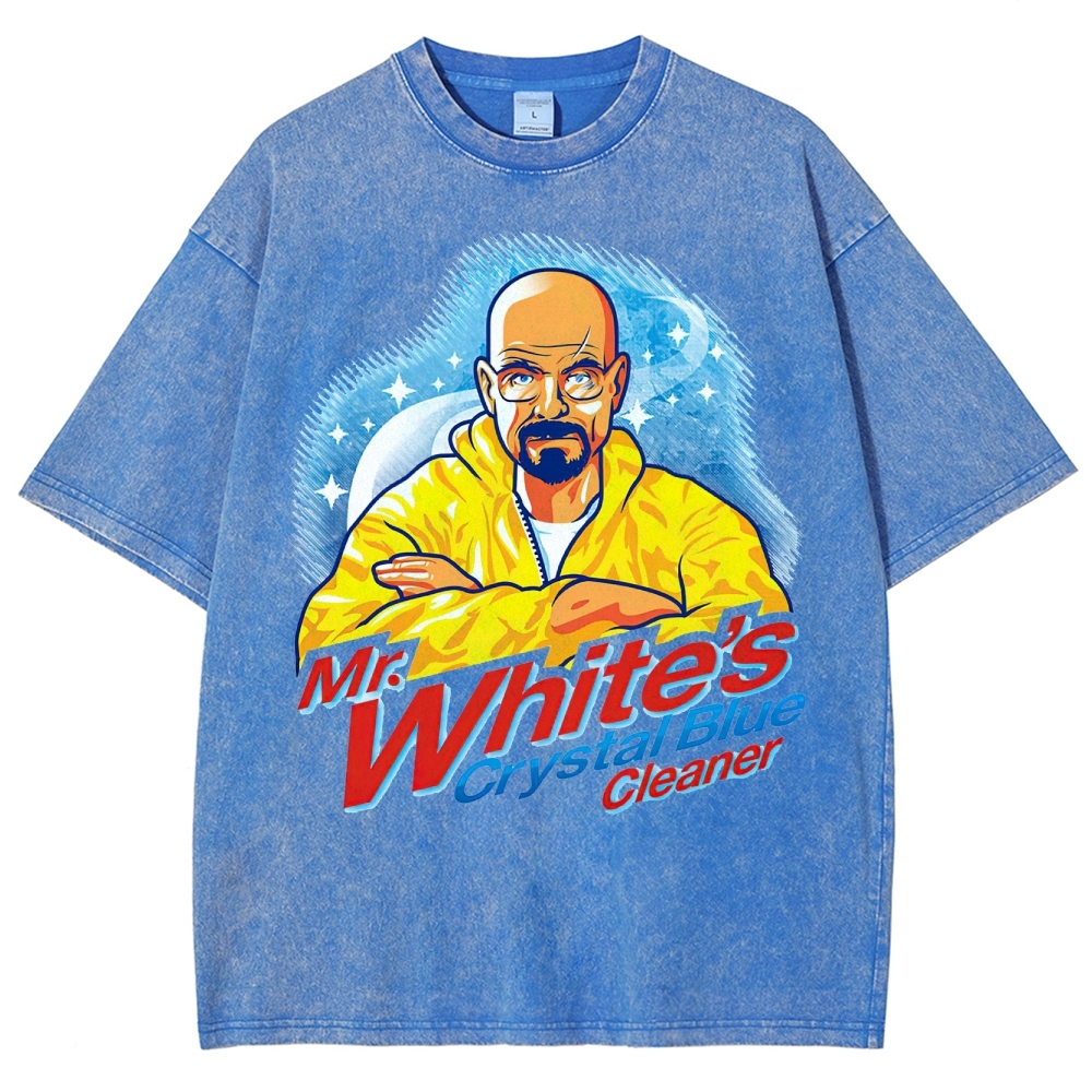 "Mr. White's Crystal Blue Cleaner" Breaking Bad Parody Washed T-Shirt