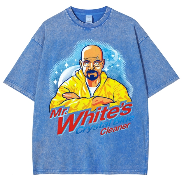 "Mr. White's Crystal Blue Cleaner" Breaking Bad Parody Washed T-Shirt
