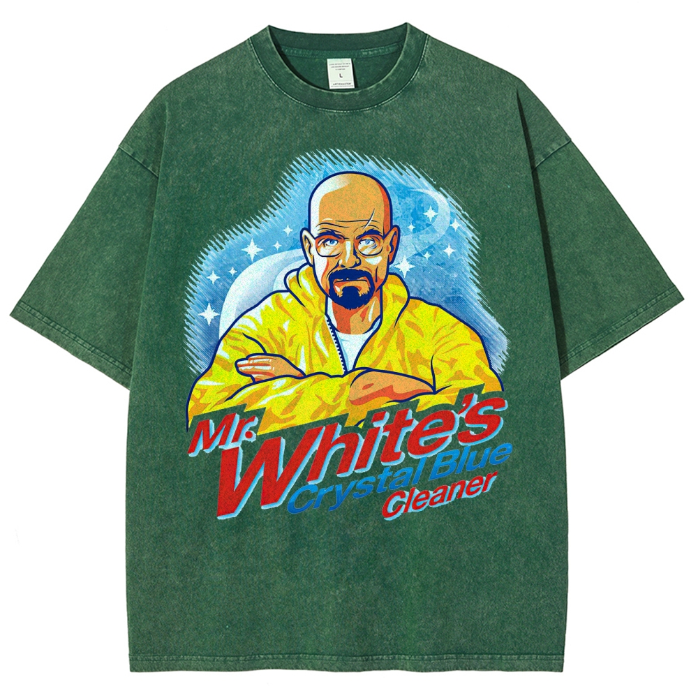 "Mr. White's Crystal Blue Cleaner" Breaking Bad Parody Washed T-Shirt