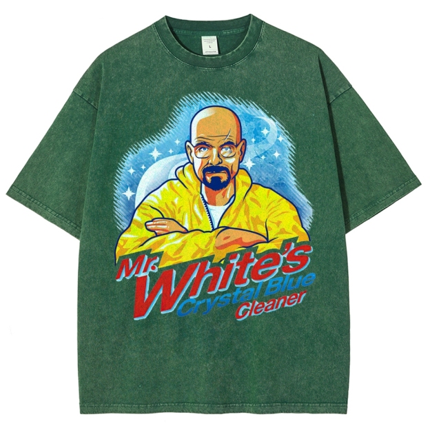 "Mr. White's Crystal Blue Cleaner" Breaking Bad Parody Washed T-Shirt