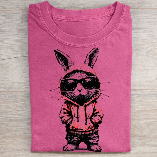 "Street Style Bunny" Cool Rabbit Vintage Washed Tee