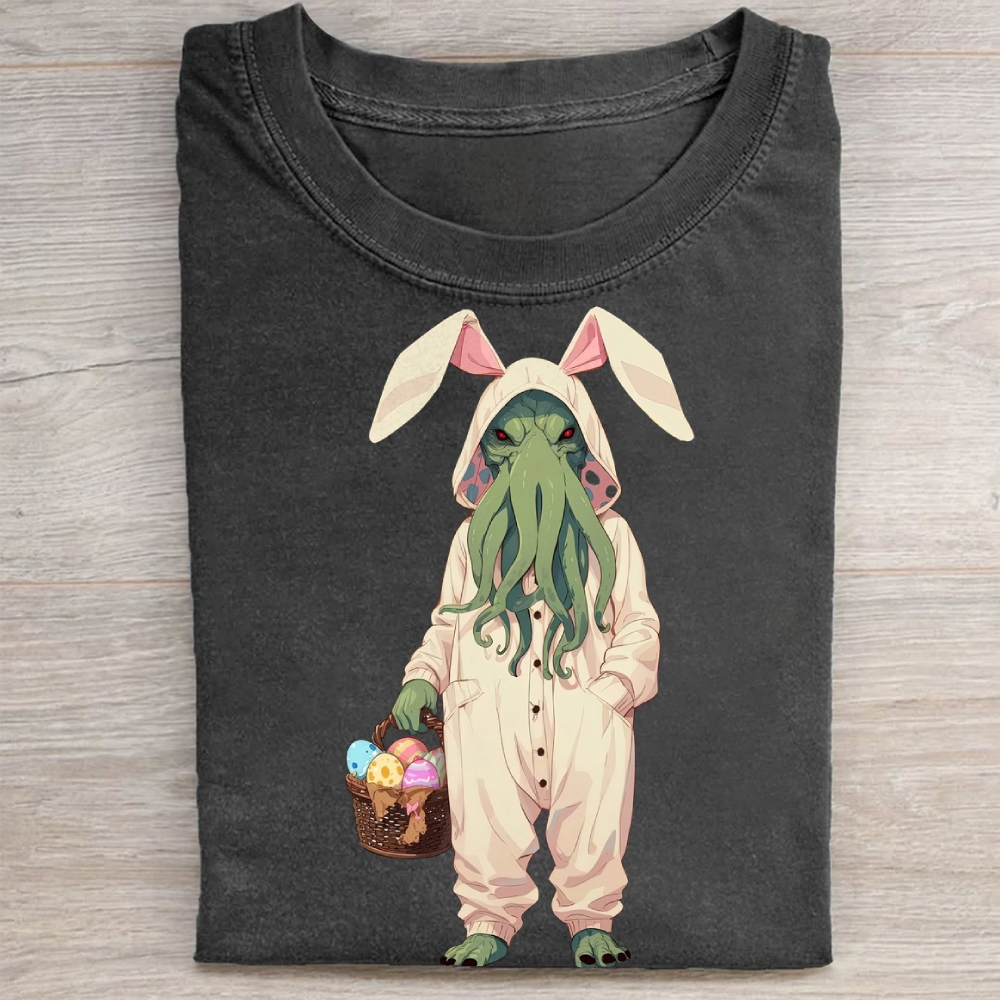 "Easter Cthulhu" Cosmic Horror Vintage Washed Tee 