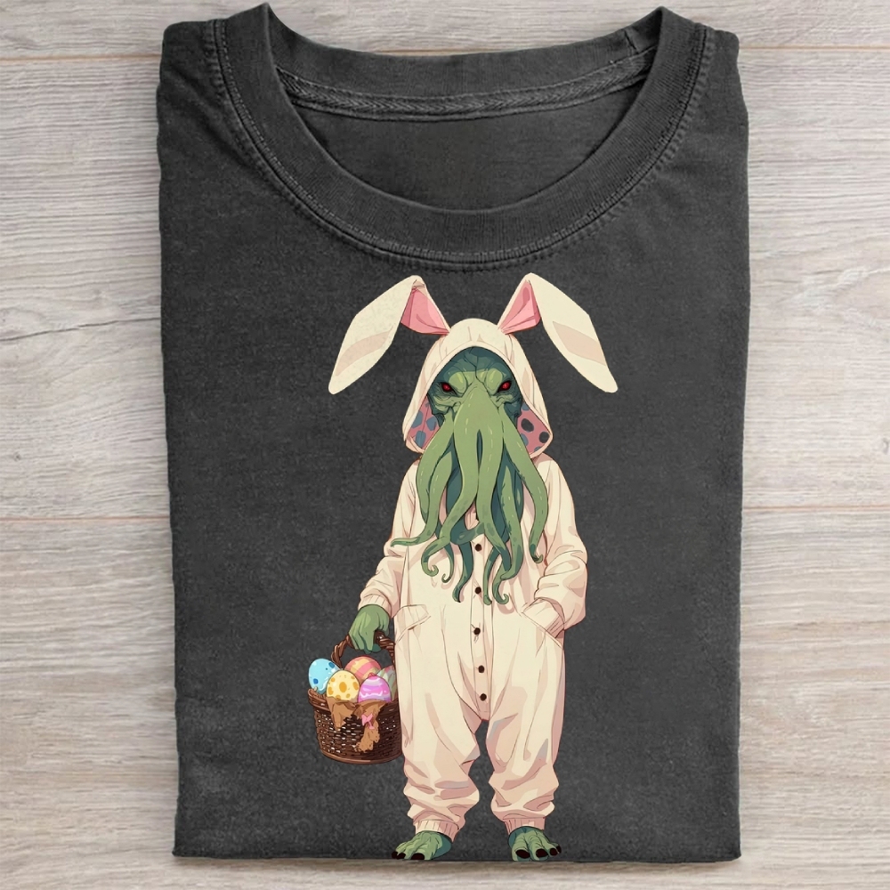 "Easter Cthulhu" Cosmic Horror Vintage Washed Tee 
