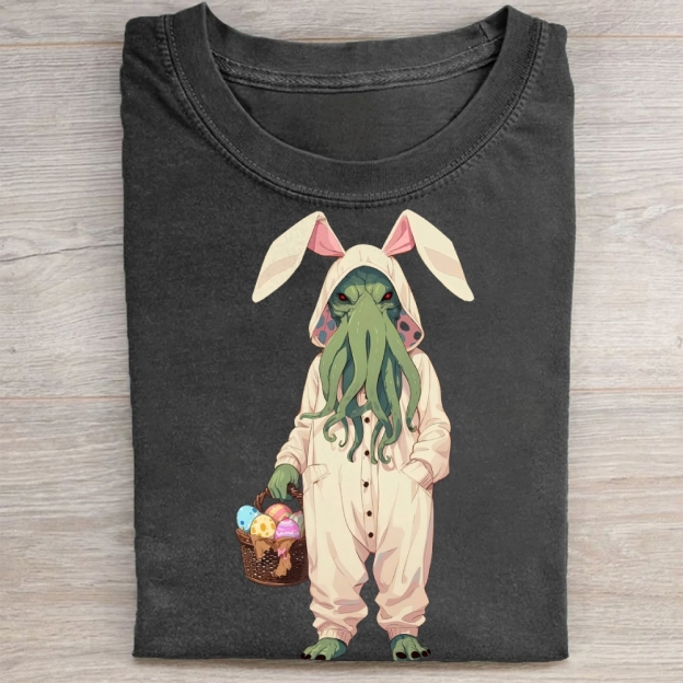 "Easter Cthulhu" Cosmic Horror Vintage Washed Tee 