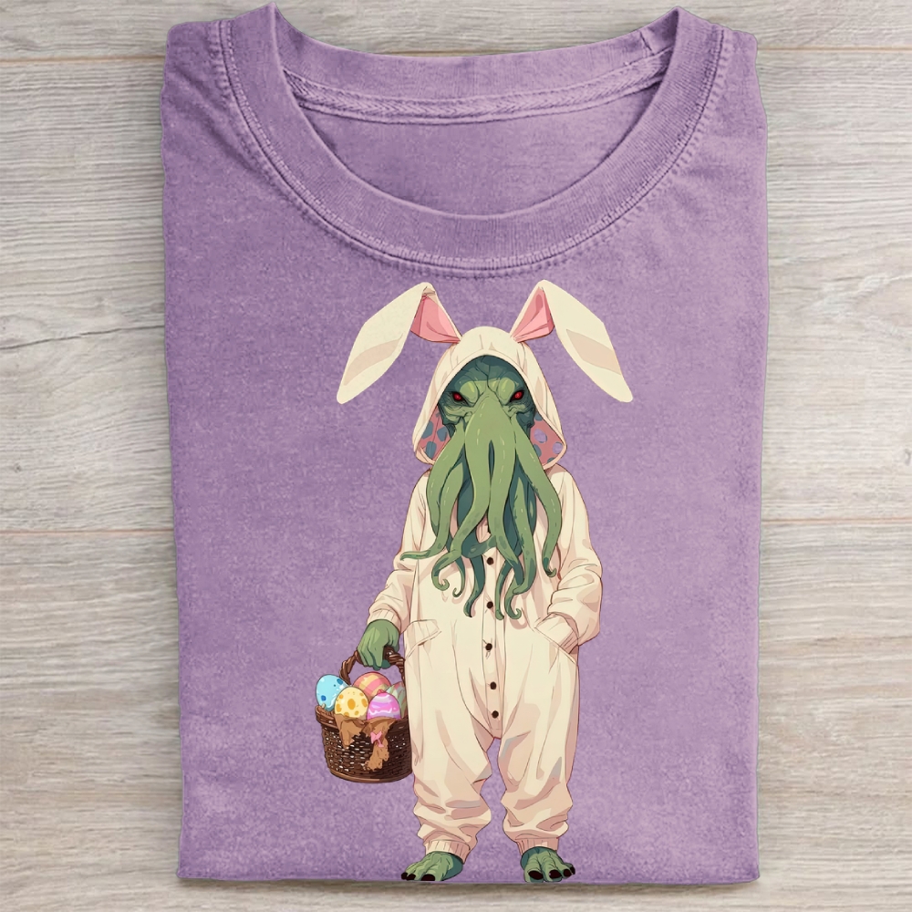 "Easter Cthulhu" Cosmic Horror Vintage Washed Tee 