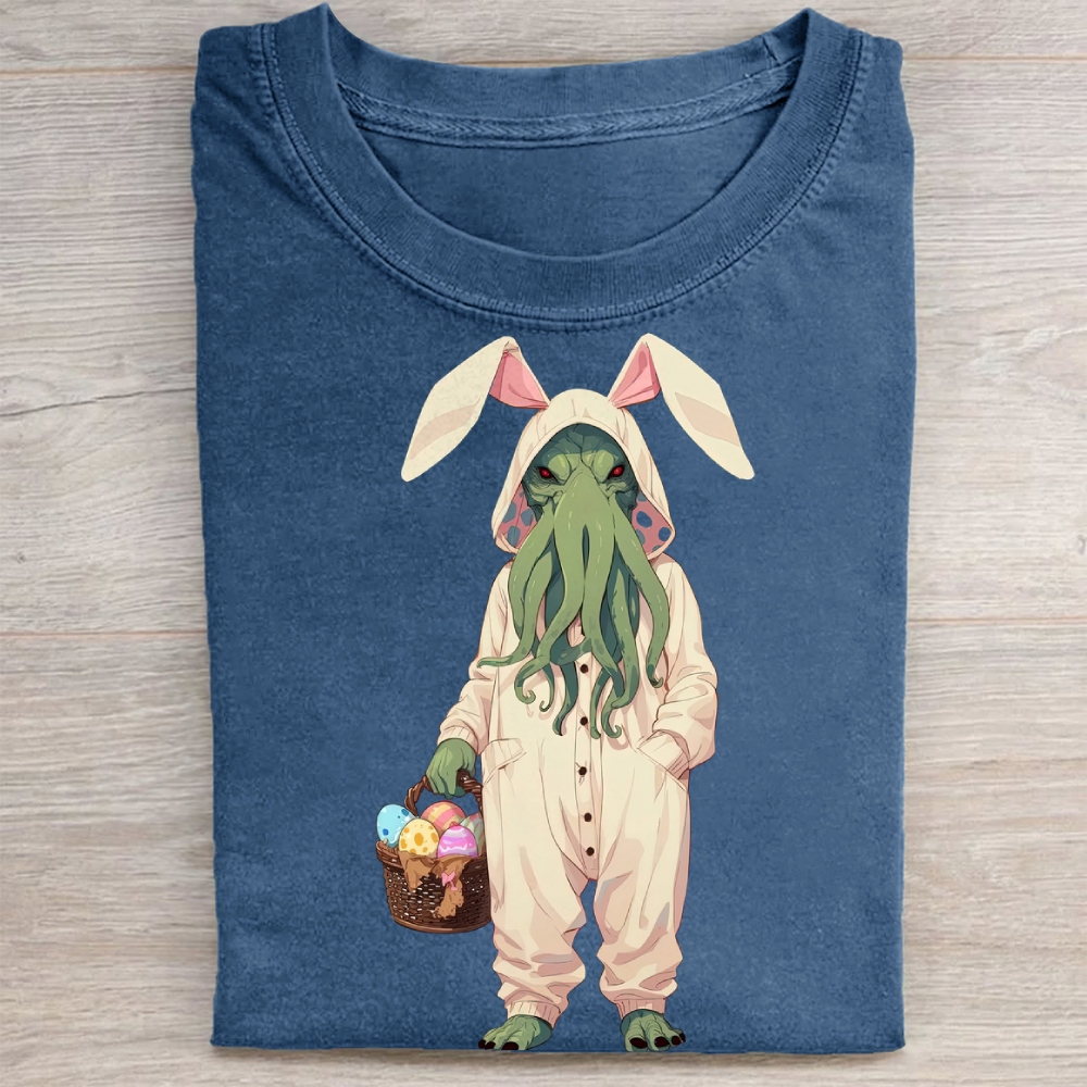 "Easter Cthulhu" Cosmic Horror Vintage Washed Tee 