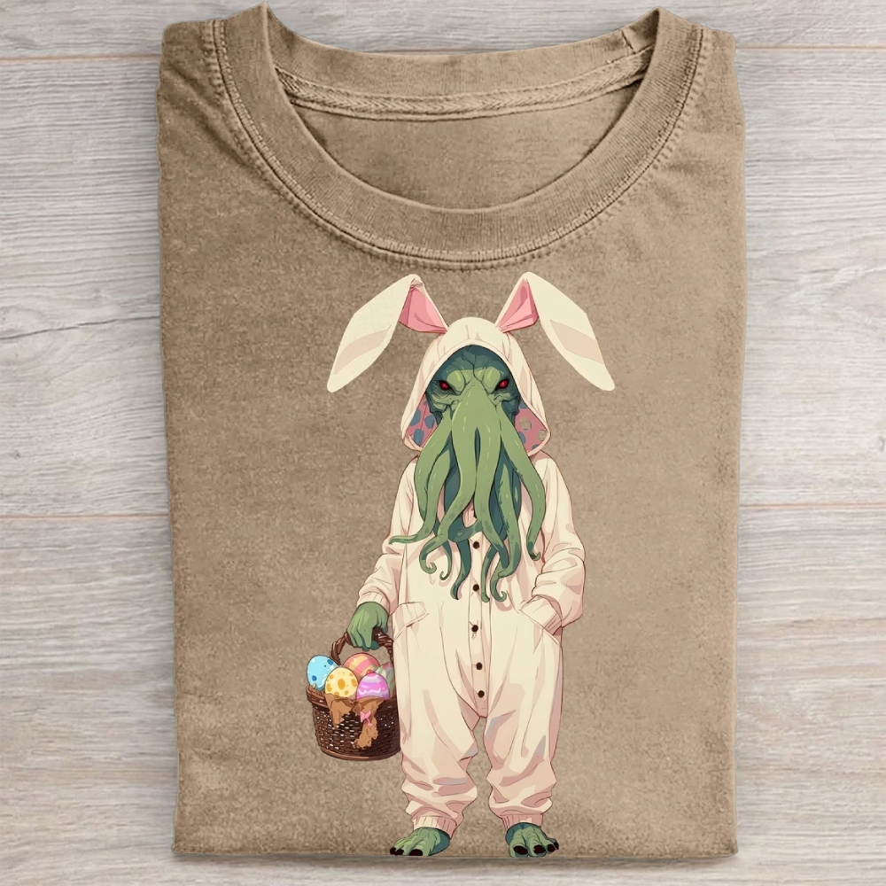 "Easter Cthulhu" Cosmic Horror Vintage Washed Tee 