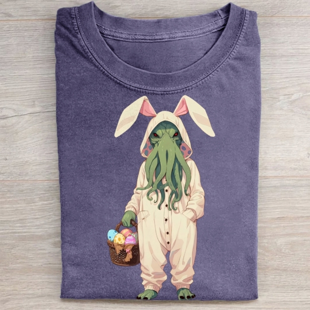 "Easter Cthulhu" Cosmic Horror Vintage Washed Tee 