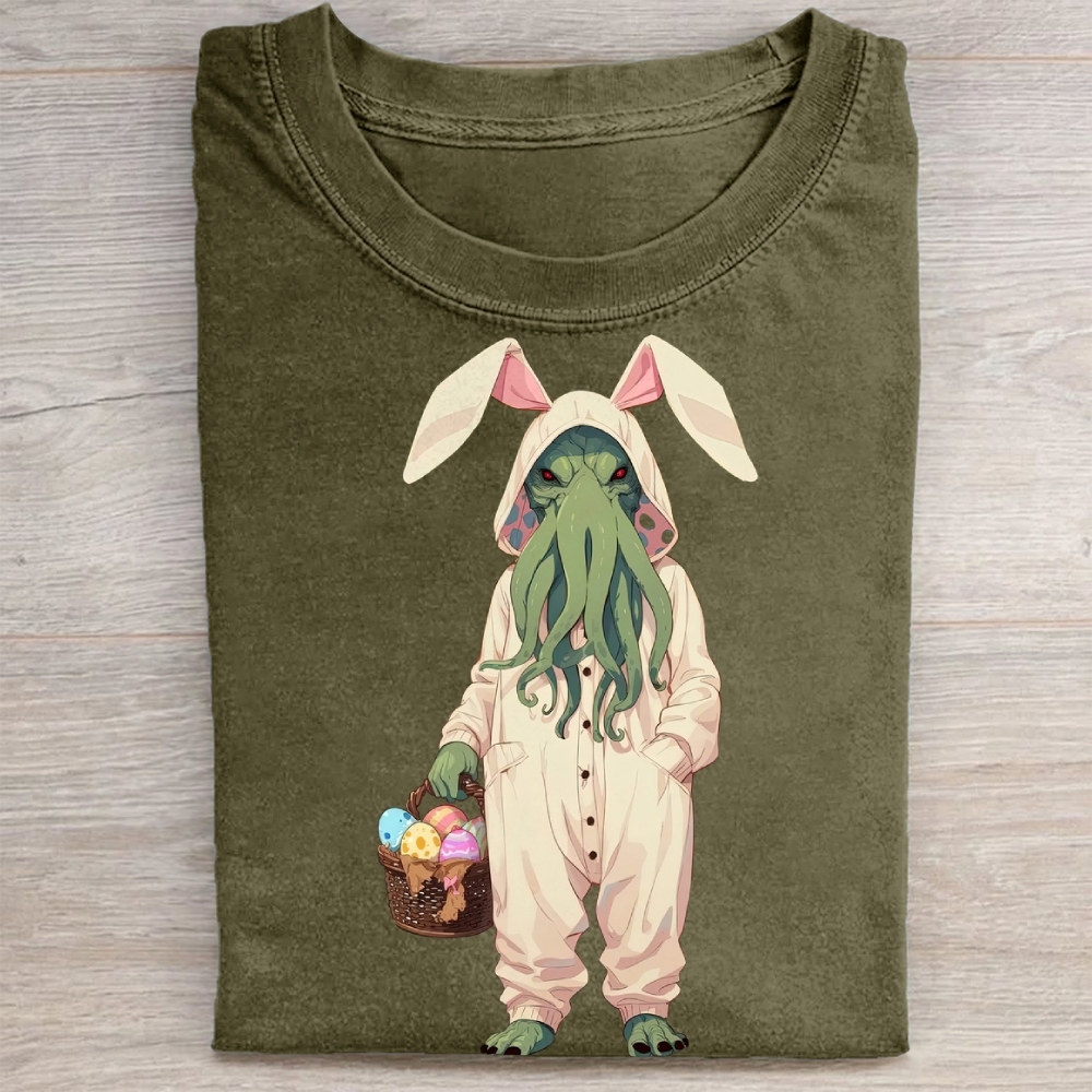 "Easter Cthulhu" Cosmic Horror Vintage Washed Tee 