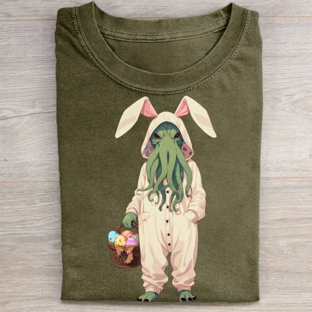 "Easter Cthulhu" Cosmic Horror Vintage Washed Tee 