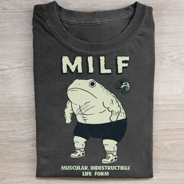 "MILF" Muscular Toad Vintage Washed Tee