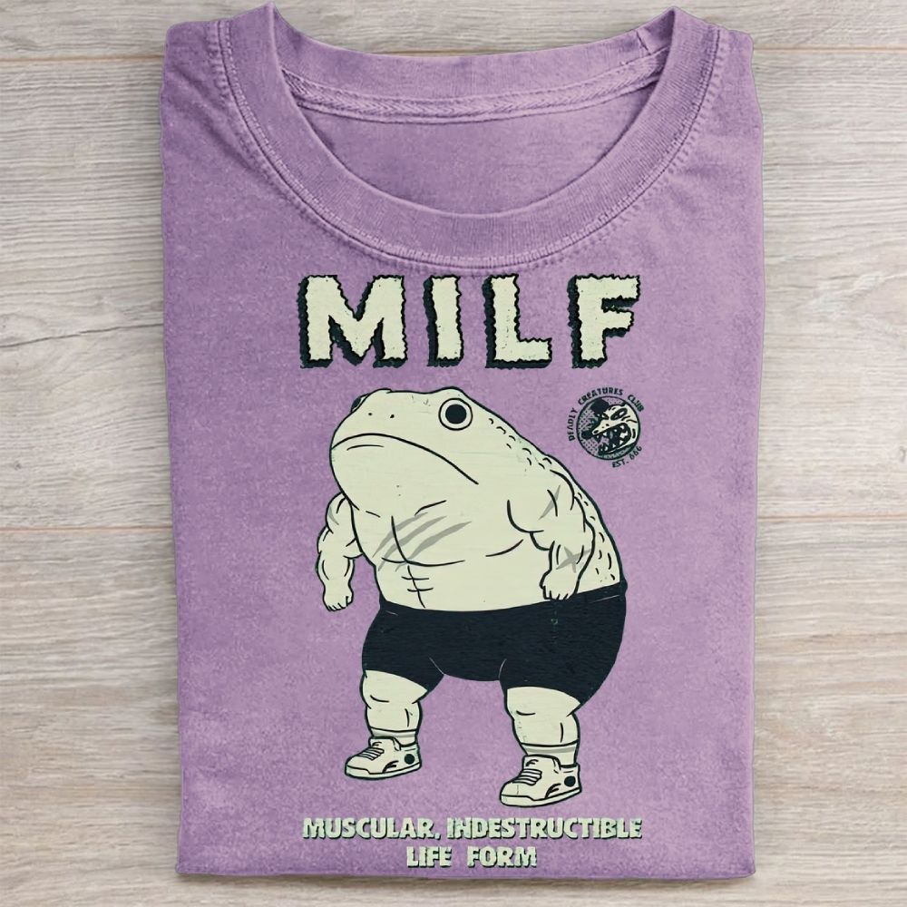 "MILF" Muscular Toad Vintage Washed Tee
