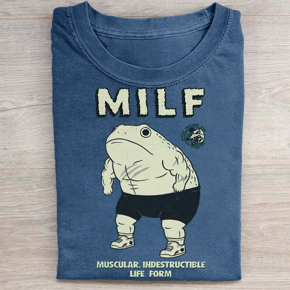 "MILF" Muscular Toad Vintage Washed Tee