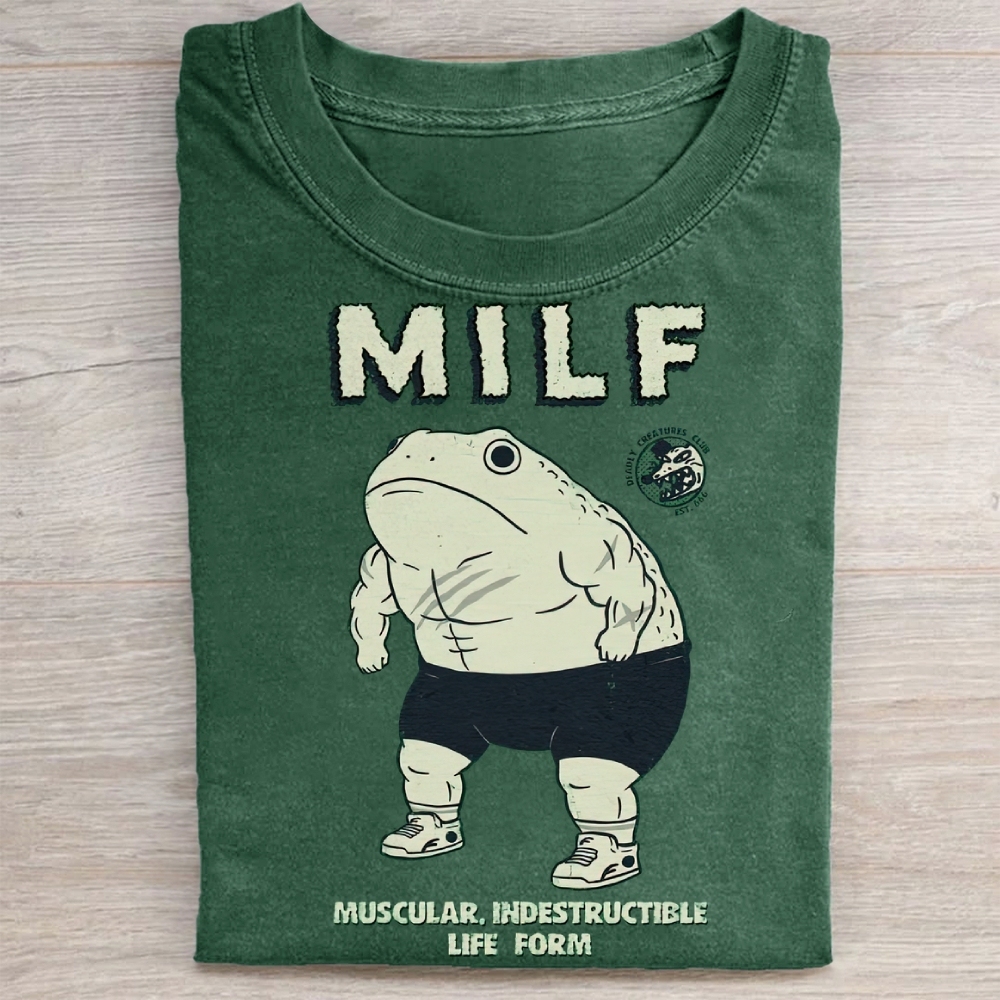 "MILF" Muscular Toad Vintage Washed Tee