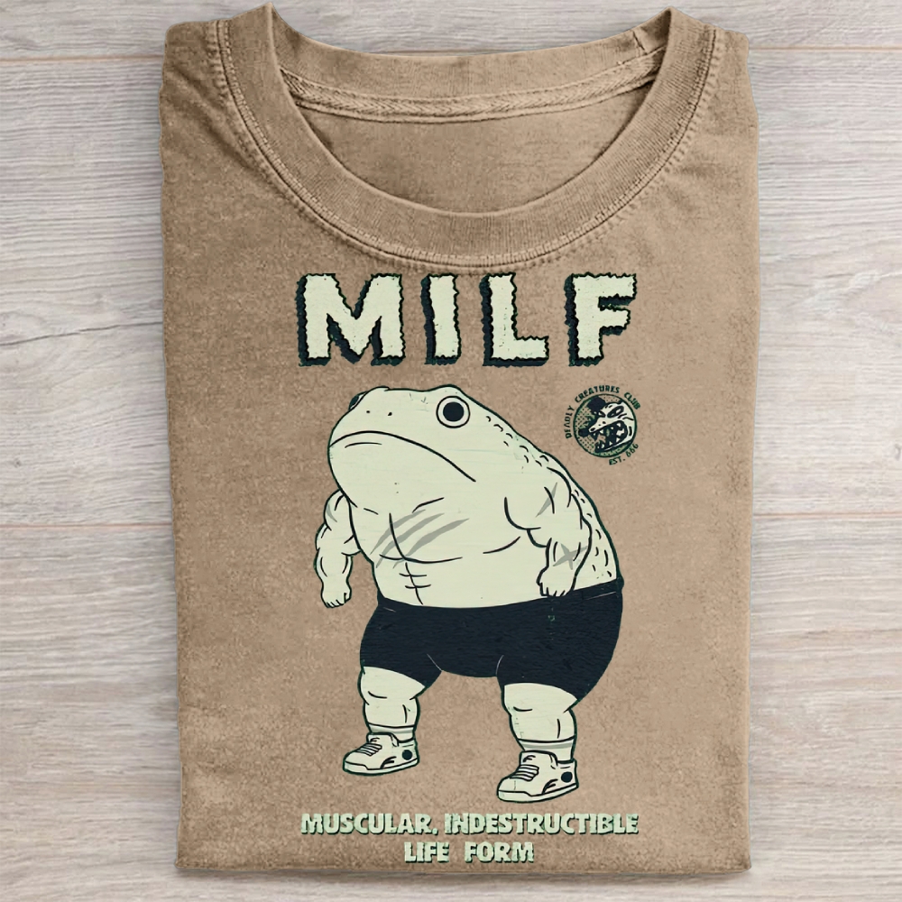 "MILF" Muscular Toad Vintage Washed Tee