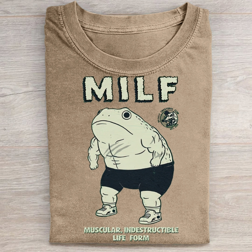 "MILF" Muscular Toad Vintage Washed Tee
