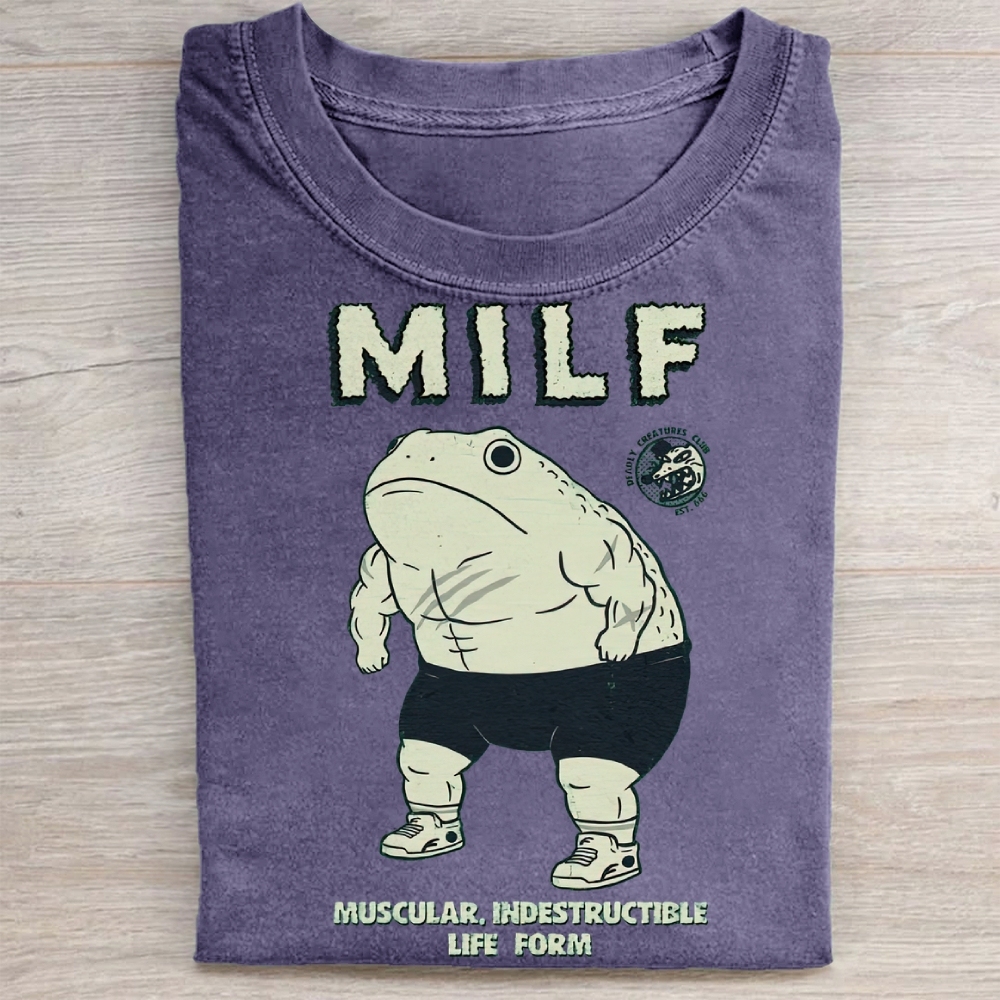 "MILF" Muscular Toad Vintage Washed Tee