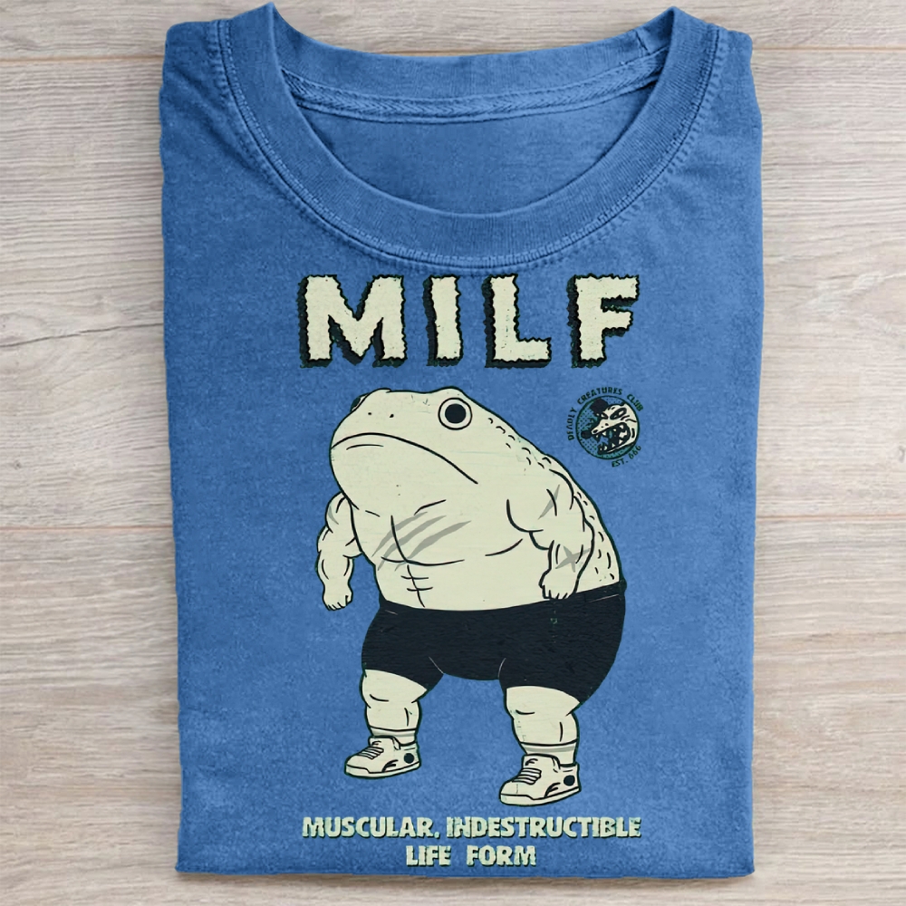"MILF" Muscular Toad Vintage Washed Tee
