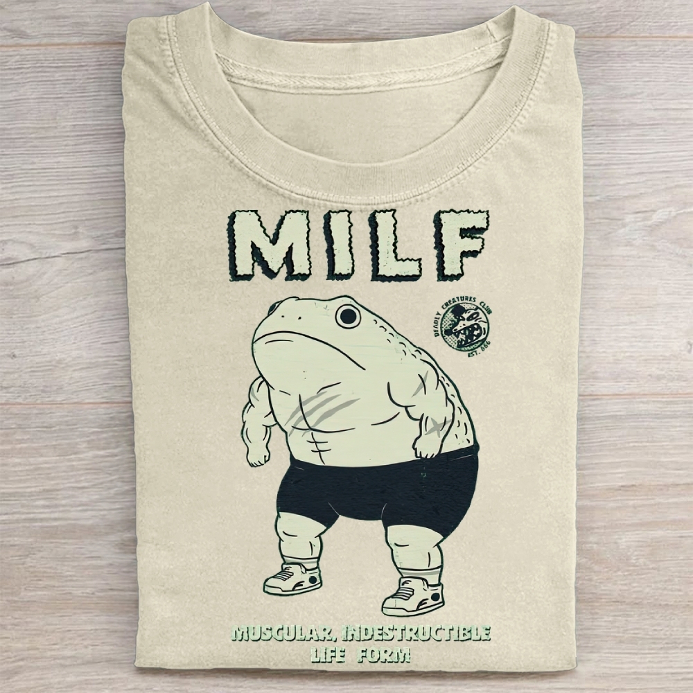 "MILF" Muscular Toad Vintage Washed Tee
