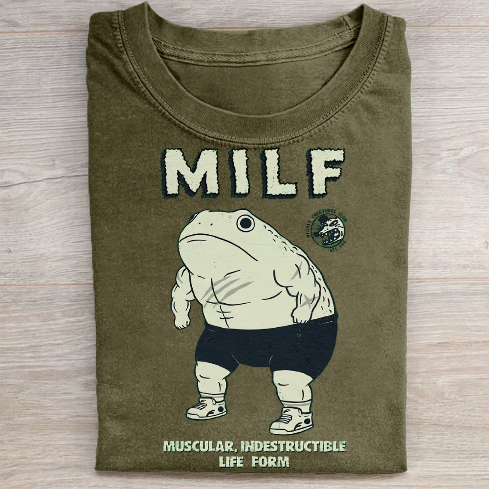 "MILF" Muscular Toad Vintage Washed Tee