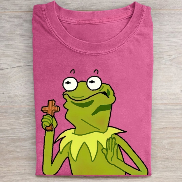 "Holy Kermit" Muppet Parody Vintage Washed Tee