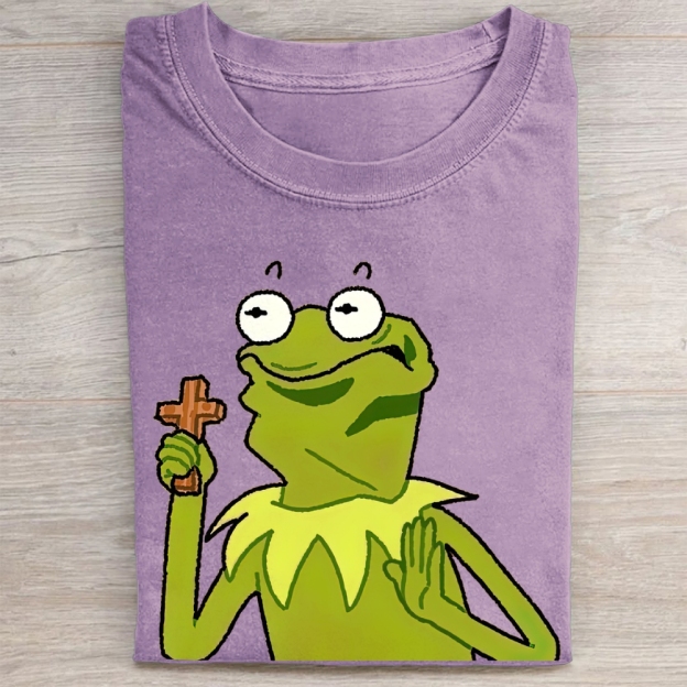 "Holy Kermit" Muppet Parody Vintage Washed Tee