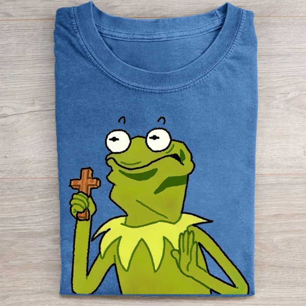 "Holy Kermit" Muppet Parody Vintage Washed Tee