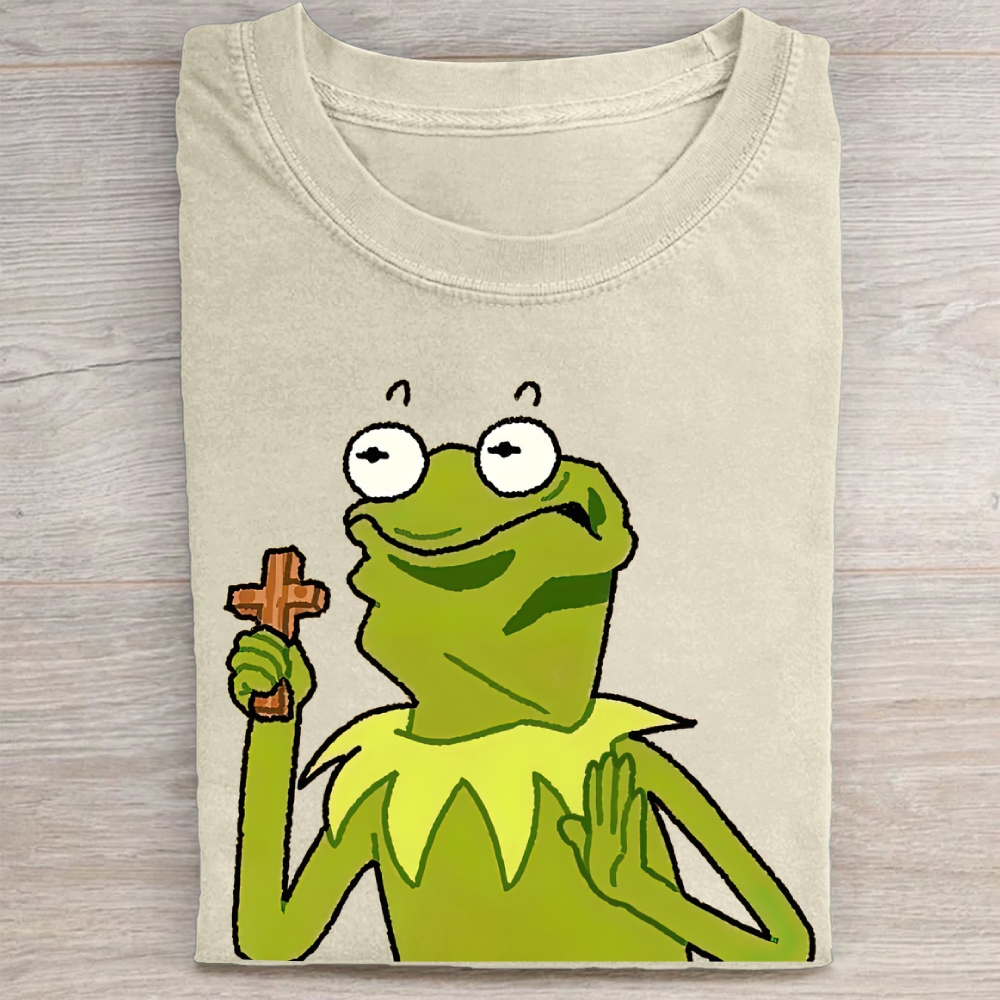 "Holy Kermit" Muppet Parody Vintage Washed Tee