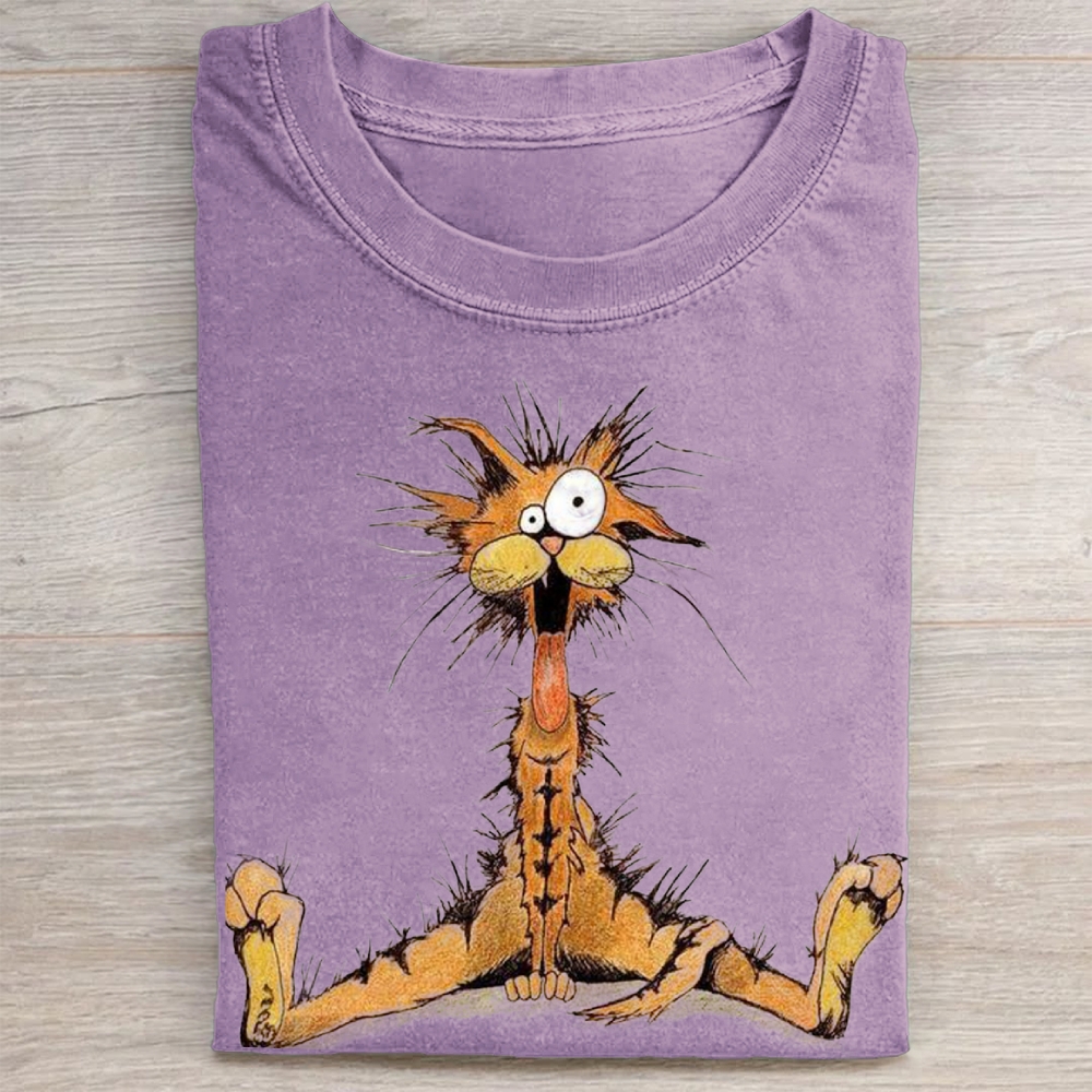 "Wild Cat" Crazy Tabby Vintage Washed Tee