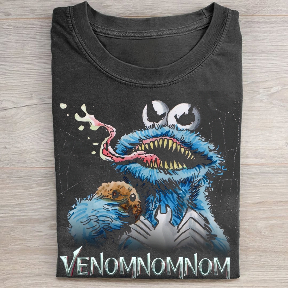 "Venomnomnom" Cookie Monster Parody Vintage Washed Tee
